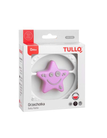 Grzechotka Szaro Różowa Gwiazdka TULLO