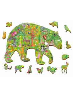 Drewniane Puzzle Konturowe Las Ludattica 2