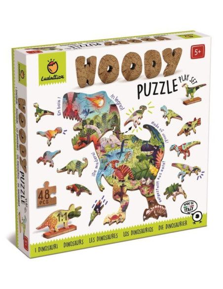 Drewniane Puzzle Konturowe Dinozaury Ludattica