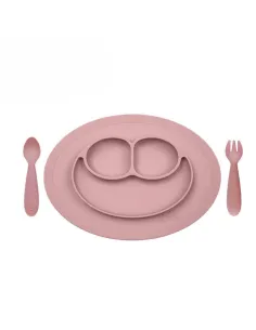 Komplet naczyń silikonowych Mini Feeding Set pastelowy róż EZPZ