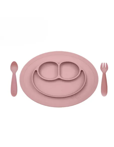 Komplet naczyń silikonowych Mini Feeding Set pastelowy róż EZPZ