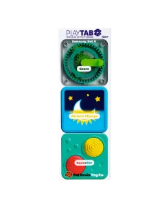 PlayTab Sensoryczne Kwadraty Zestaw 4 z kołem zębatym Fat Brain Toy