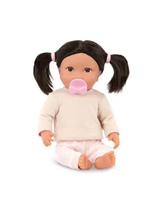 Lalka Niemowlę z Włosami Smoczkiem w Dwuczęścowym Ubranku Lullababy
