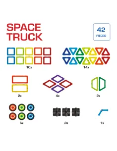 Magnetyczne Klocki Geo Smart Space Truck 42 części IUVI Games 2