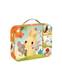 Puzzle w walizce Zwierzątka na farmie Janod