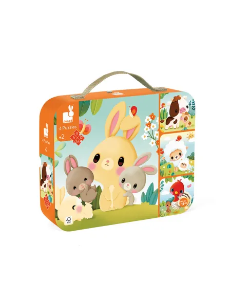 Puzzle w walizce Zwierzątka na farmie Janod