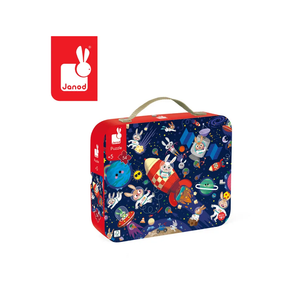 Puzzle w walizce Rakieta kosmiczna 5+ Janod