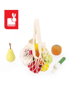 Zestaw drewnianych warzyw i owoców w siatce Janod 2