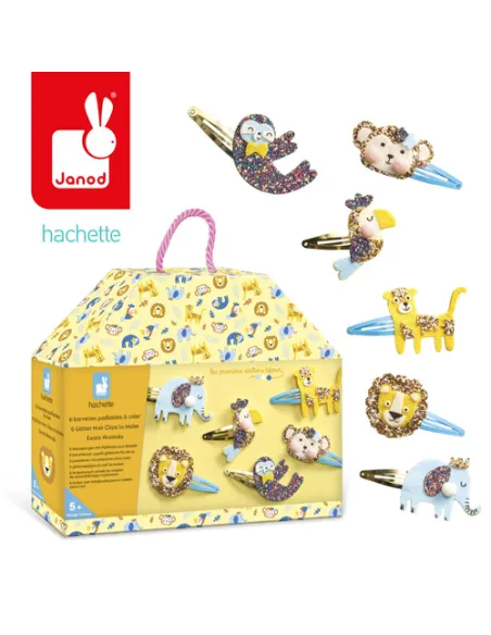 Zestaw kreatywny do tworzenia biżuterii Brokatowe spinki Egzotyczne Janod