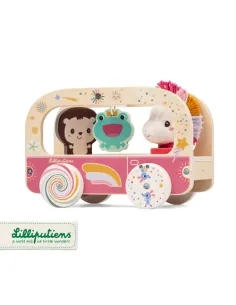 Drewniany wózek do ciągnięcia Jednorożec Lena Lilliputiens