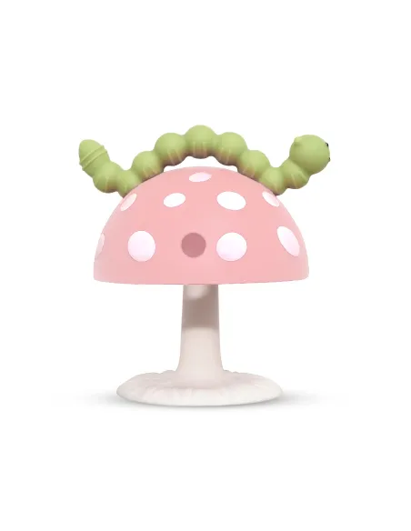 Gryzak grzybek Chompy z przyssawką różowy Razbaby