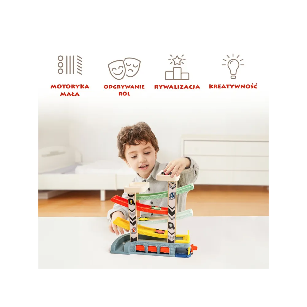 Samochody, garaże, kolejki dla dzieci