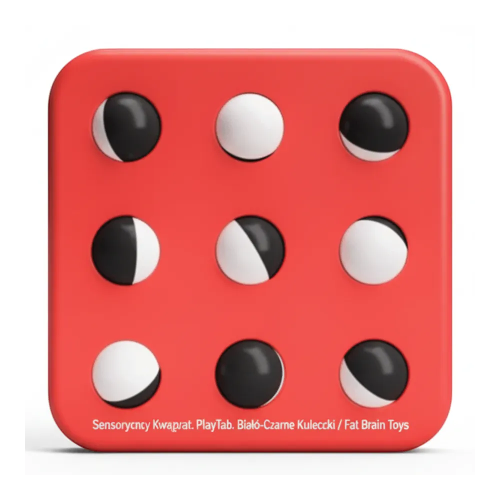 Sensoryczny Kwadrat Biało-Czarne Kuleczki PlayTab Fat Brain Toy