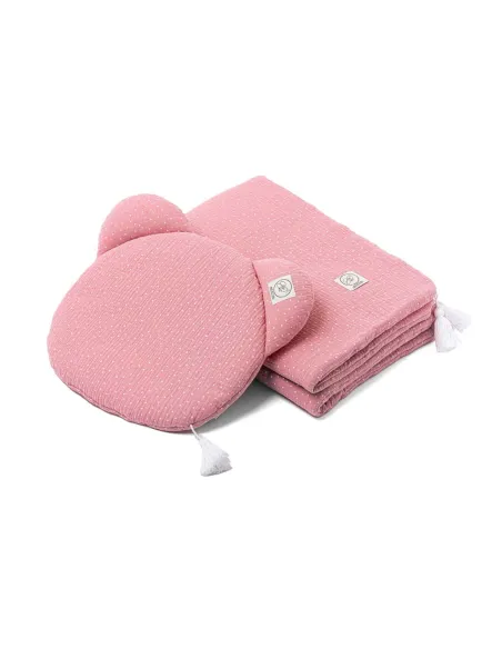 Pościel muślinowa RÓŻ W BIAŁE KROPKI COSY COTT