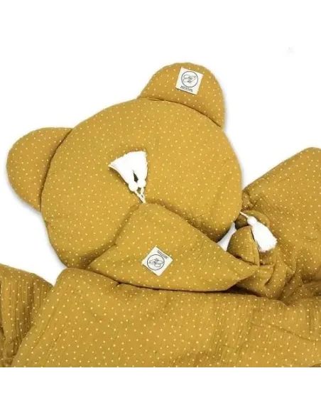 Pościel muślinowa z wypełnieniem MUSZTARDOWY W KROPKI COSY COTT