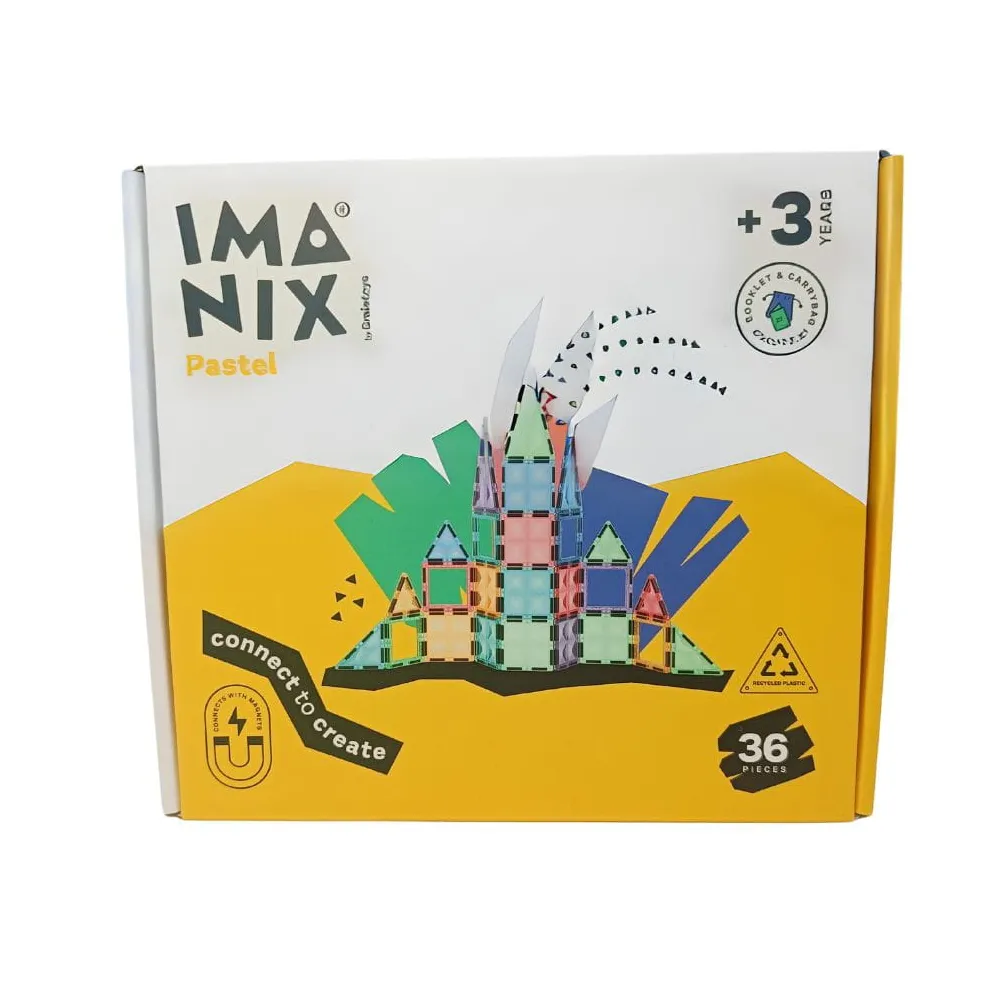 Klocki magnetyczne PASTEL 36 elem Imanix
