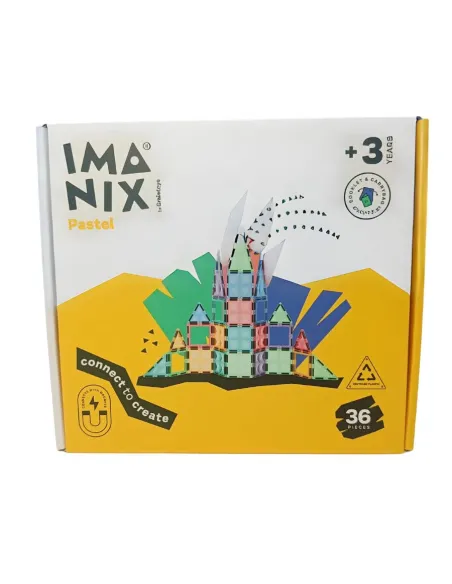 Klocki magnetyczne PASTEL 36 elem Imanix