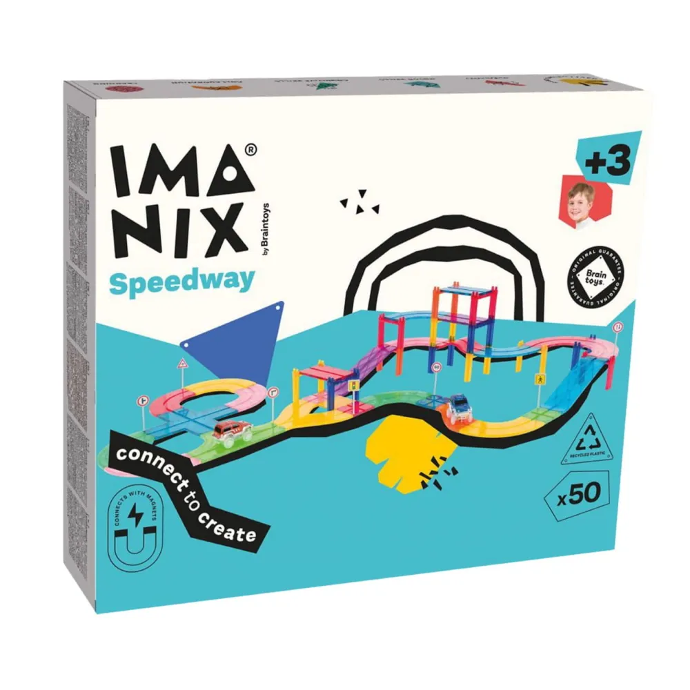 Klocki magnetyczne SPEEDWAY 50 elem Imanix