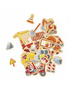 Magnesy drewniane Plac budowy 24 szt 2+ Janod 2