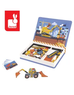 Magnetyczna układanka Plac budowy Magnetibook Janod 2