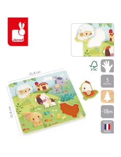 Puzzle sensoryczne drewniane Farma Janod 2