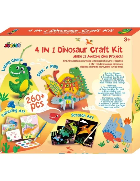 Zestaw artystyczny zestaw do robienia Dinozaurów 4w1 Avenir