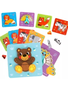 Drewniane Klocki Montessori Zwierzęta TOOKY TOY