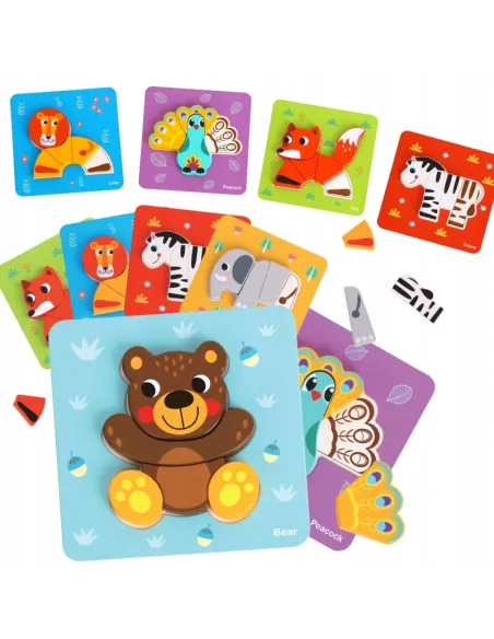 Drewniane Klocki Montessori Zwierzęta TOOKY TOY