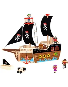 Statek Piracki Drewniany Figurki Zestaw TOOKY TOY 2