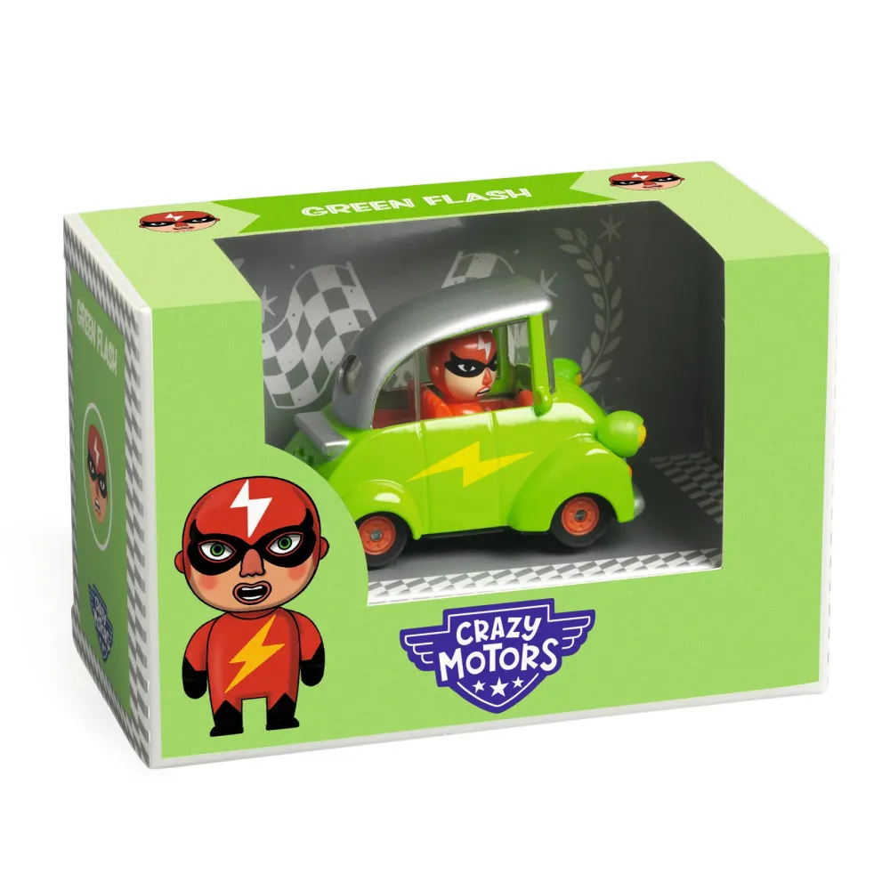 Autko CRAZY MOTORS GREEN FLASH Djeco