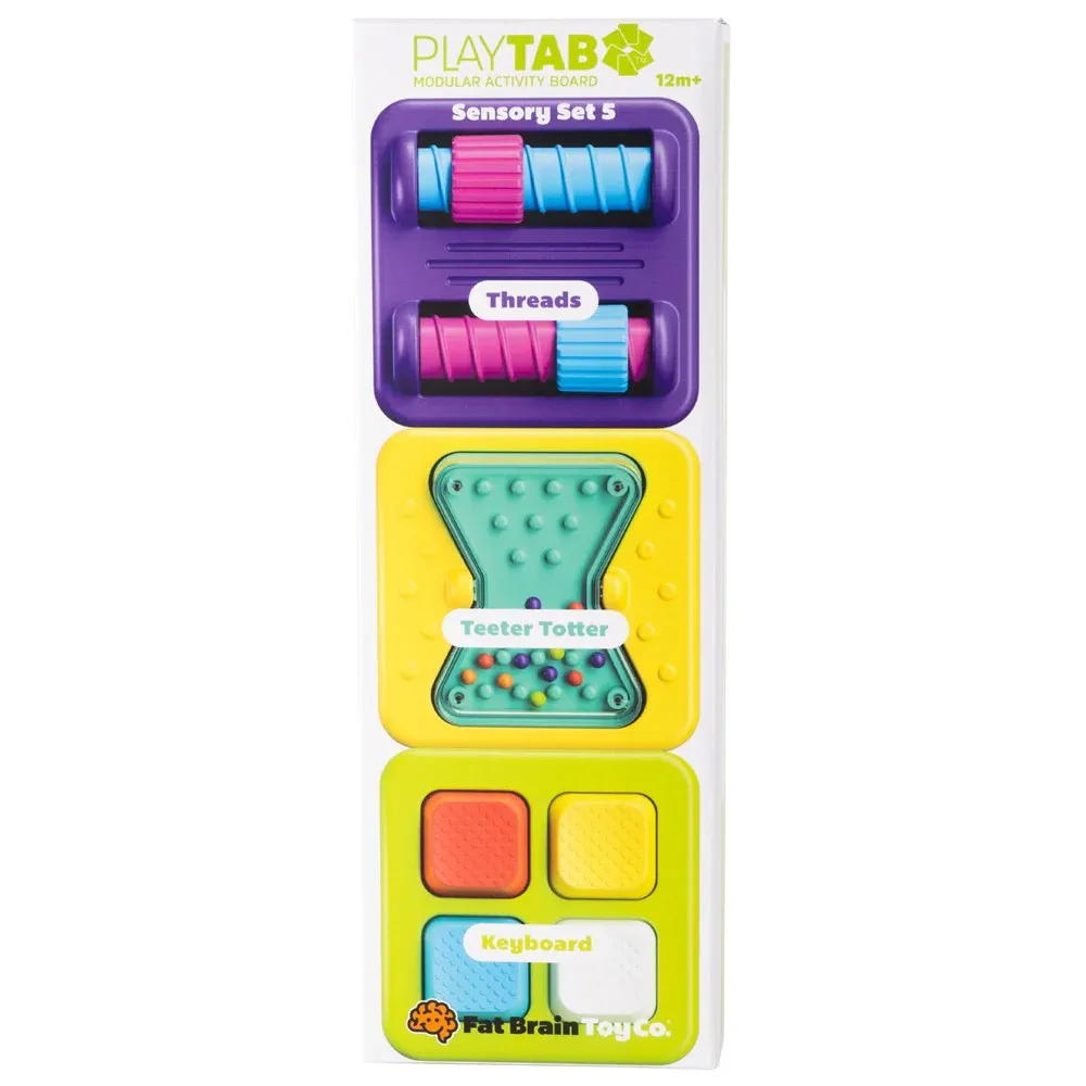 PlayTab Sensoryczne Kwadraty Zestaw 5 z Nakrętkami Fat Brain Toy