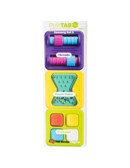 PlayTab Sensoryczne Kwadraty Zestaw 5 z Nakrętkami Fat Brain Toy