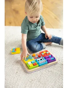 PlayTab Sensoryczny Kwadrat Gąsienica Koła Zębate Fat Brain Toy 2
