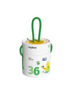 mideer Wiaderko szybkoschnących, miękkich, zmywalnych kredek 36 kolorów