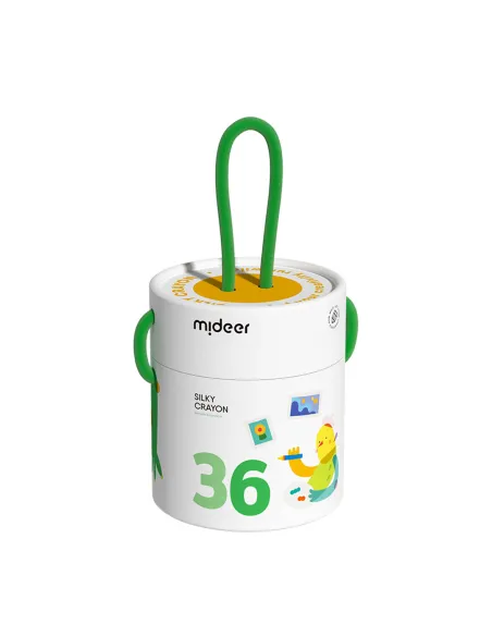 mideer Wiaderko szybkoschnących, miękkich, zmywalnych kredek 36 kolorów