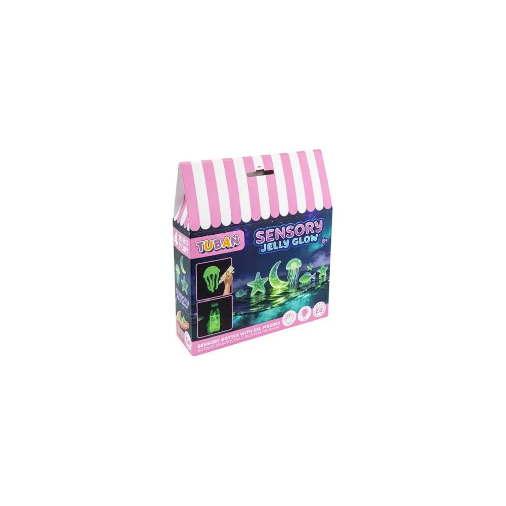 Zestaw Sensory Jelly Glow Butelka Sensoryczna z żelowymi figurkami Tuban