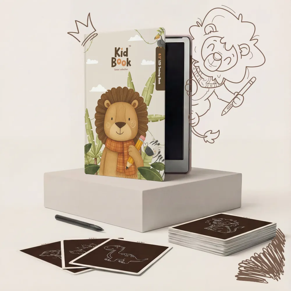 Kidbook Tablet Graficzny z kartami pracy do rysowania Beige Safari KidLupe