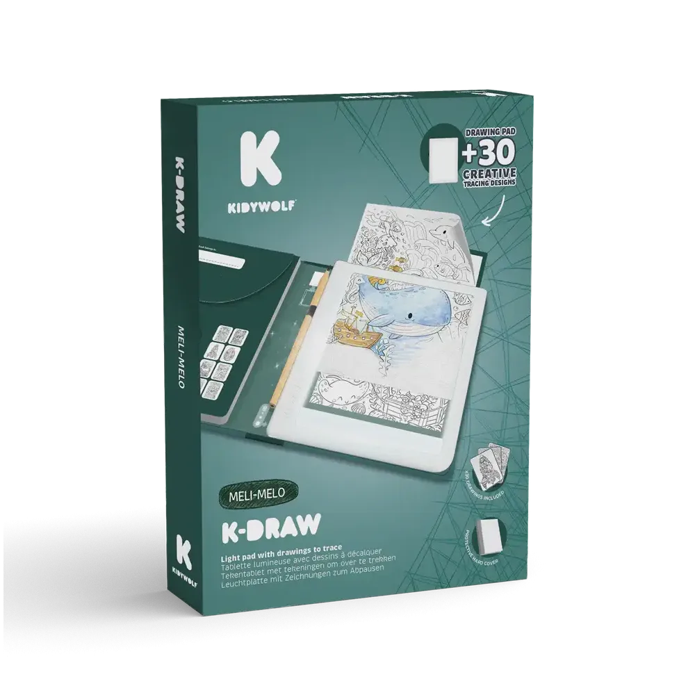 Tablet graficzny z szablonami do rysowania KIDYDRAW PAD Meli Melo KIDYWOLF