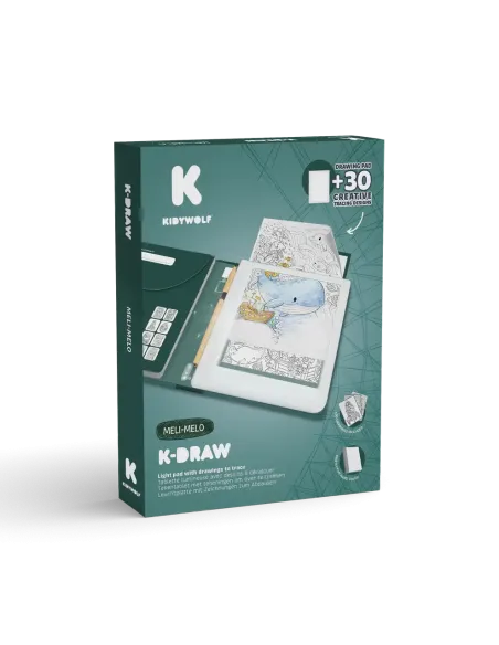 Tablet graficzny z szablonami do rysowania KIDYDRAW PAD Meli Melo KIDYWOLF