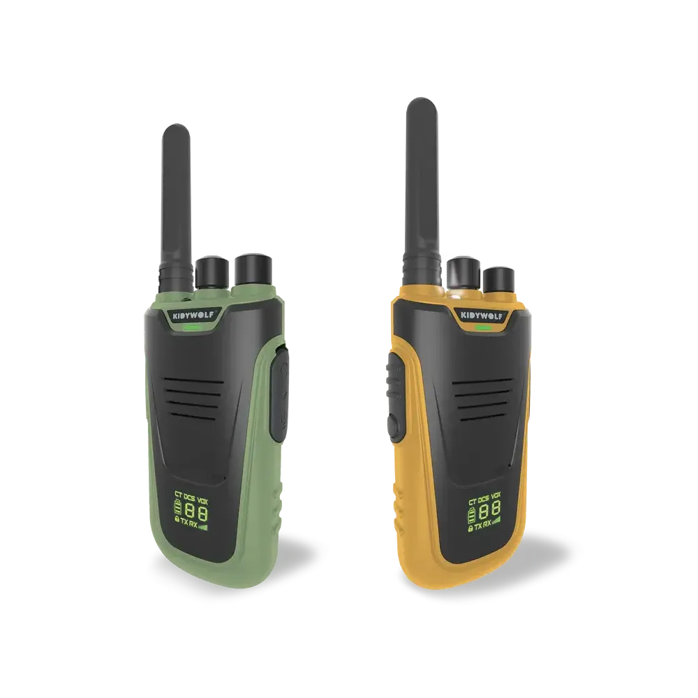 Zestaw krótkofalówek Walkie Talkie zielono-pomarańczowe KIDYWOLF