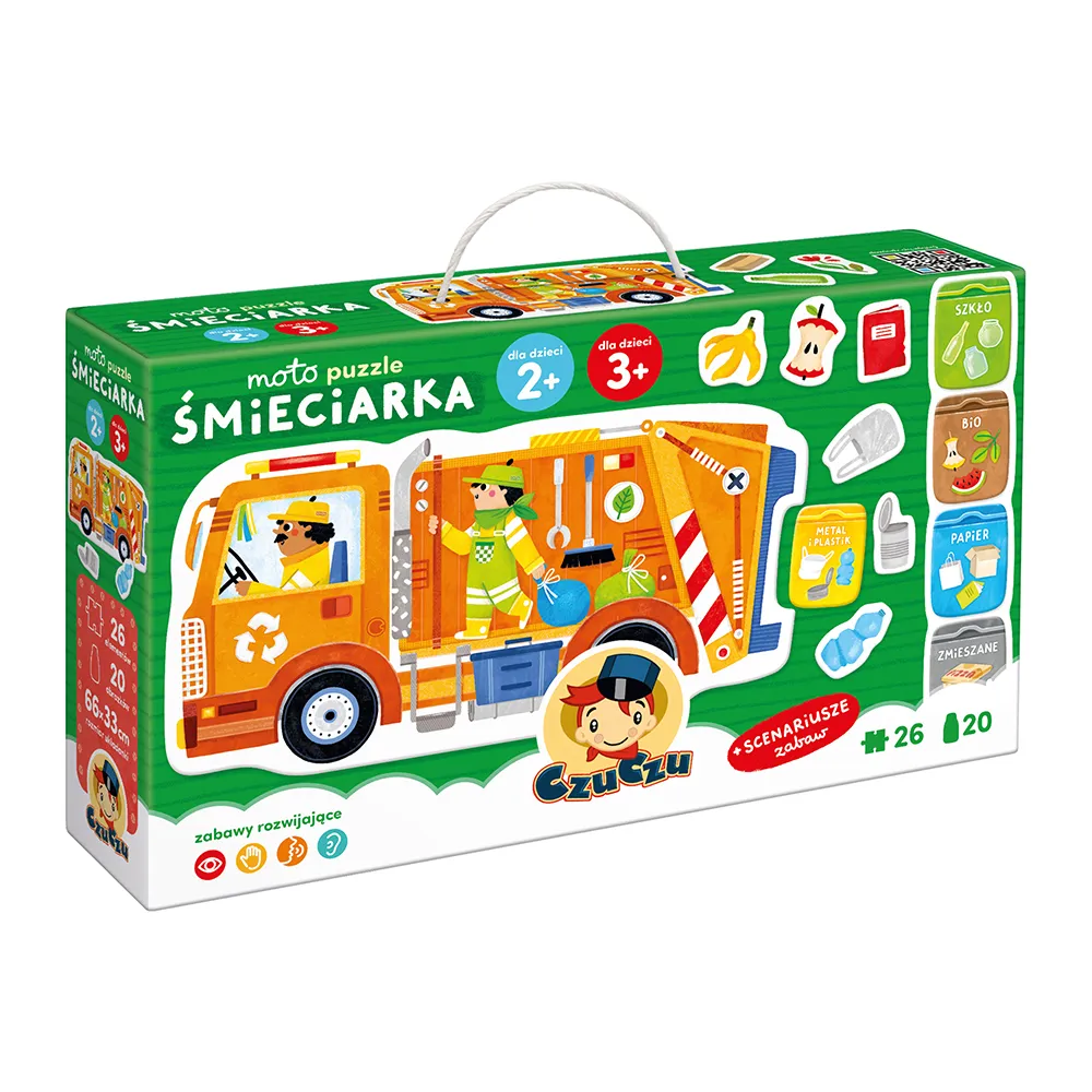 Moto puzzle Śmieciarka 2+ CzuCzu