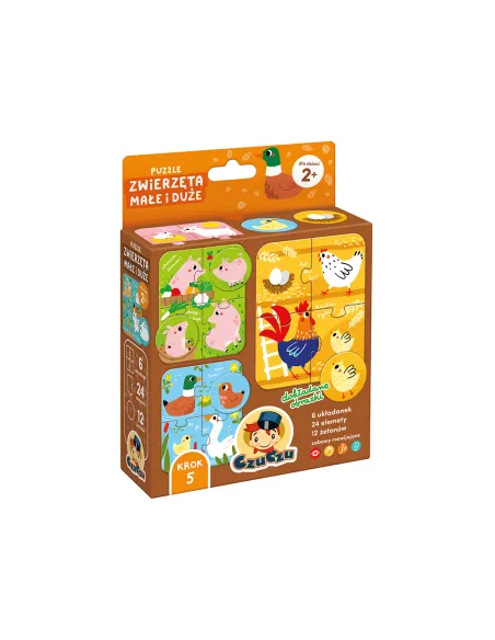 Puzzle Zwierzęta małe i duże 2+ CzuCzu