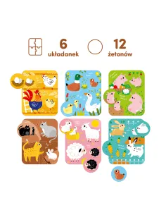 Puzzle Zwierzęta małe i duże 2+ CzuCzu 2