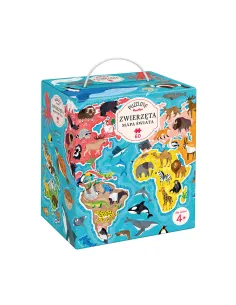 Puzzle Zwierzęta Mapa świata 60 elementów Puzzlove CzuCzu