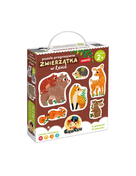 Puzzle progresywne Zwierzątka w lesie 2+ CzuCzu