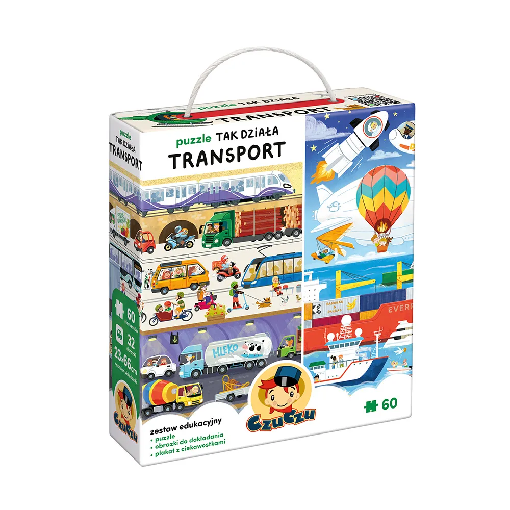 Puzzle Tak działa Transport 4+ CzuCzu