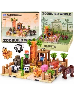 Klocki magnetyczne ZOO sześciany 247elementów Jokomisiada