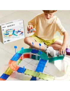 Klocki magnetyczne z autkami Tor wyścigowy Mideer 2