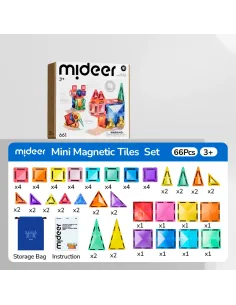 Mini klocki magnetyczne 66 elementów Mideer 2