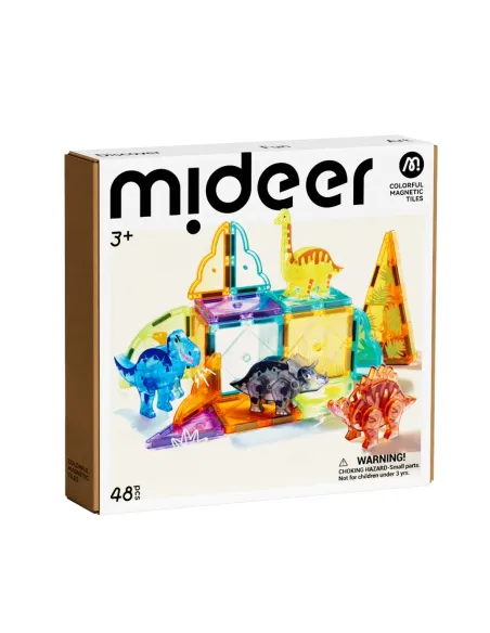 Klocki magnetyczne Dinozaury 48 elementów Mideer
